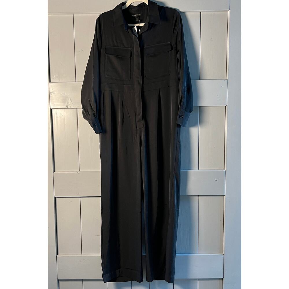 Banana Republic Women's Black Long Sleeve Jumpsuit Size 12 Petite NEW